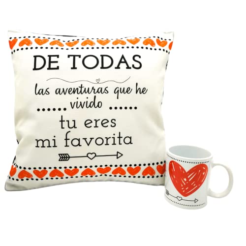 Regalos Dia de los Enamorados Originales San Valentin Aniversario Cojin Personalizado Y Taza Amor Novios para Mujer Hombre Mensajes Frases Bonitas De Amor Parejas Navidad Sorpresa Regalo Romantico