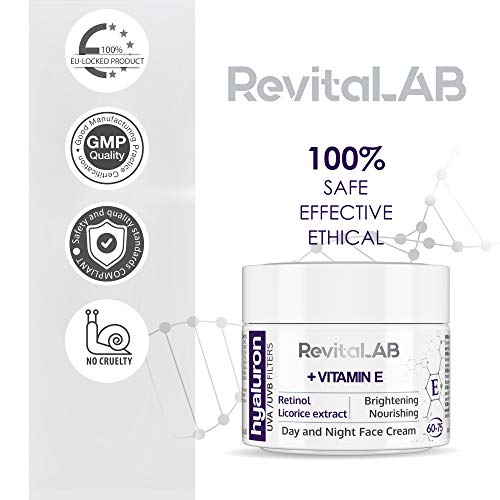RevitaLAB +Hemp Seed Oil Crema Facial Antiedad Dia y Noche, 2 x 50 ml