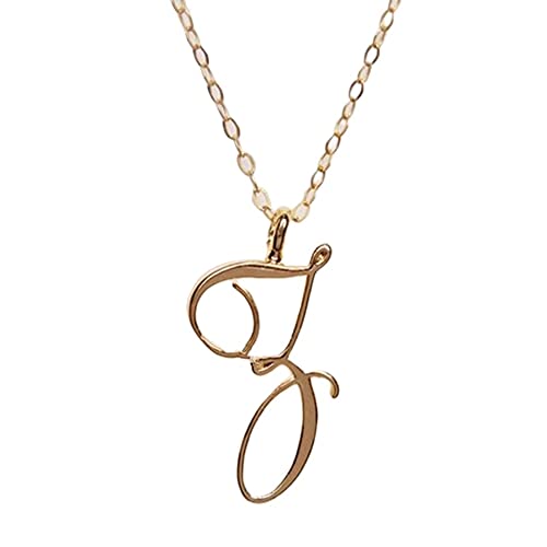 Richoyster 26 Letras en inglés Alfabeto Inicial Nombre cursivo Collar de Palabras Collar Exclusivo de Personalidad Dorada