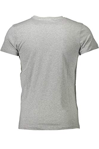 Roberto Cavalli HST62D - Camiseta de manga corta para hombre Gris 05014 Melange M