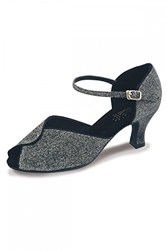 Roch Valley Ladies Ballroom Shoes, Sylvia-Zapatos de salón para Mujer, Color Plateado, Negro Plata, 6.5 L UK