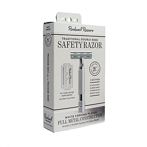 Rockwell Razors Maquinilla Afeitar Clásica Rockwell 2C Cromo Brillo, Único, Estándar