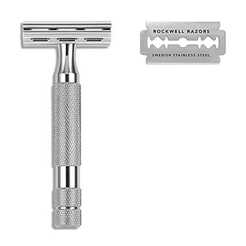 Rockwell Razors Maquinilla Afeitar Clásica Rockwell 2C Cromo Brillo, Único, Estándar
