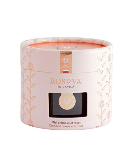 ROSOVA - Miel de acacia orgánica con aceite de rosa Miel cremosa y revuelta con un delicado sabor a rosa aceitosa de Bulgaria