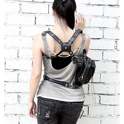 Rullar Halloween Punk Cintura Bolsa Militar Táctica Gota Pierna Bolsa Al Aire Libre Bicicleta Ciclismo Senderismo Fanny Pack Cadera/Muslo Bolsa Utilitaria Bolsa Bandolera Hombro Negro