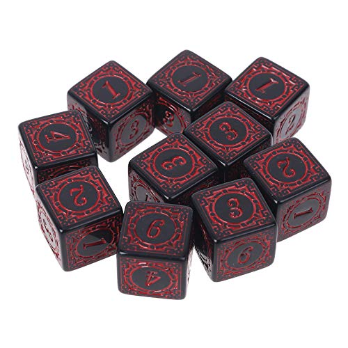 S-TROUBLE 10 Piezas D6 Dados poliédricos números de Bordes Cuadrados 6 Caras Dados Cuentas Tablero de Mesa Juego de rol para Bar Club Party
