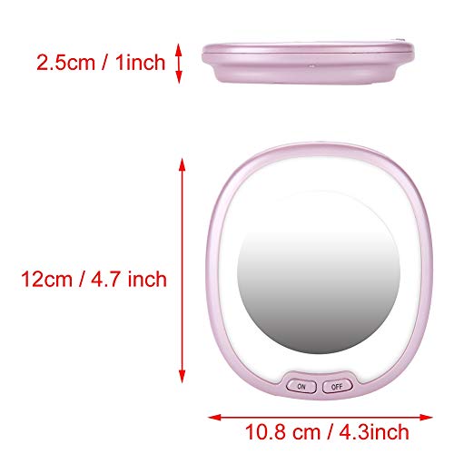 Salmue Espejo de Maquillaje LED Iluminación de Alta definición, Espejo de Maquillaje cosmético Individual, para Belleza y Cuidado de la Piel, Lámpara de tocador, Espejo portátil Profesional