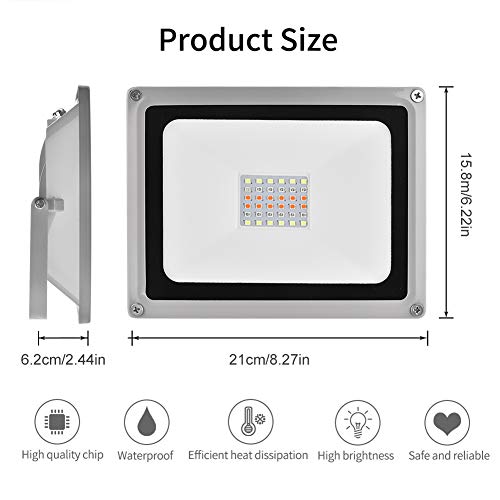 Sararoom 30W RGB Focos Led exterior,IP65 Foco LED RGB,16 Colores Proyector LED,4 Modos,Con control remoto,para Jardín,bodas,Fiestas decoraciones(Ordinario)