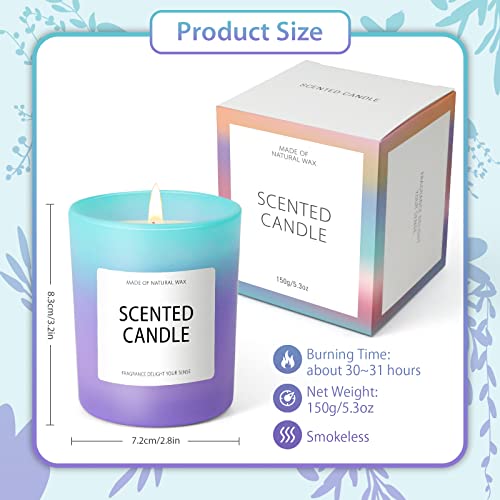Scent-Hi Vela Perfumada, Aroma Marino, Cera de Soja Natural, Caja Regalo Para Baño, Casa, Decoración del Hogar, Vela de Lujo Regalo para Mujer