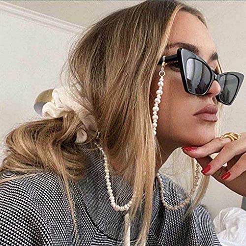 Sethexy Moda Cadena de gafas de sol 2 paquetes Perlas Cadena de mascarilla Mujeres Talón Cadena de gafas Accesorios por Gafas de sol y Máscaras faciales