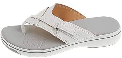 SHIJIAN Sea Breeze Sandalias para mujer, sandalias de playa de verano, sandalias para mujer, sandalias de playa Breeze Sea para colgar (blanco, UK8 (42))