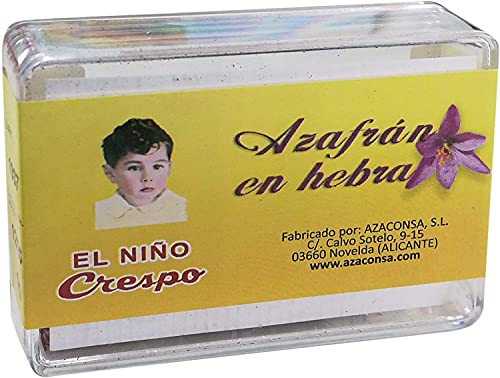 Ship EL NIÑO CRESPO -Caja de Azafrán Molido Formato 10 Sobres, Azafrán Español, Condimento Culinario, Aporta Sabor a tus Comidas, Original de España Azafrán Silvestre