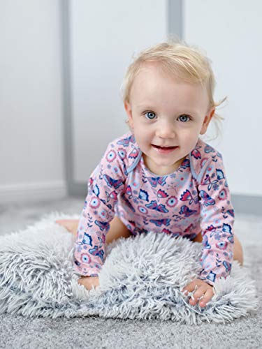 Sibinulo Niño Niña Body Bebé Manga Larga Pack de 4 Koala Rosa Prado Beige Prado Rosa Osos Rosados 92(18-24 Meses)