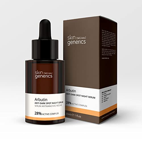 Skin Generics | Sérum Facial Antimanchas 28% Arbutina | 30ml | Sérum Regulador de Melanina que Promueve el Blanqueamiento de la Piel | Sérum Antiedad Sin Parabenos ni Parafinas | 100% Vegano