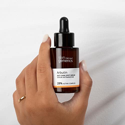 Skin Generics | Sérum Facial Antimanchas 28% Arbutina | 30ml | Sérum Regulador de Melanina que Promueve el Blanqueamiento de la Piel | Sérum Antiedad Sin Parabenos ni Parafinas | 100% Vegano