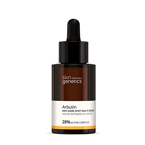 Skin Generics | Sérum Facial Antimanchas 28% Arbutina | 30ml | Sérum Regulador de Melanina que Promueve el Blanqueamiento de la Piel | Sérum Antiedad Sin Parabenos ni Parafinas | 100% Vegano
