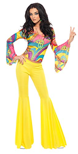 Smiffys Disfraz de Chica Guay de los 70, con Top y Pantalones de Campana