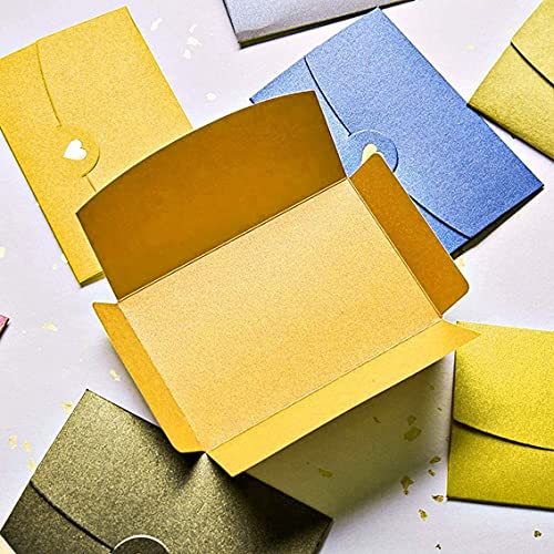 Sobre, Sobres Pequeños, 20 Piezas Sobres Forma Corazón, Multicolor Sobres, Sobres Adorables, Invitación Sobres, Sobres Regalo, Sobres de Colores, para Fiestas, Bodas, Navidad (5 Colores)