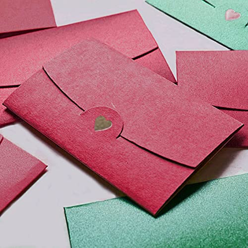 Sobre, Sobres Pequeños, 20 Piezas Sobres Forma Corazón, Multicolor Sobres, Sobres Adorables, Invitación Sobres, Sobres Regalo, Sobres de Colores, para Fiestas, Bodas, Navidad (5 Colores)