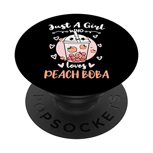 Sólo Una Chica Que Ama La Boba De Melocotón PopSockets PopGrip Intercambiable