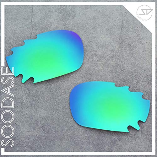 SOODASE Para Oakley Racing Jacket Vented Gafas de sol Rojo/Verde 2 Pares Lentes de repuesto polarizadas