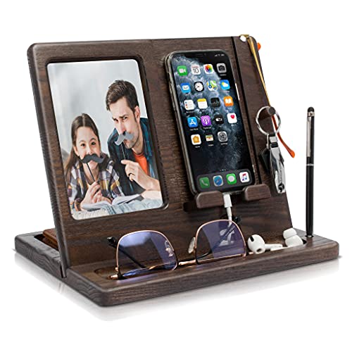 Soporte de Carga para Teléfono Ceniza con Soporte para Llaves Cartera Marco de Fotos 10 х 15 cm Organizador Hombres Esposo Regalos de cumpleaños