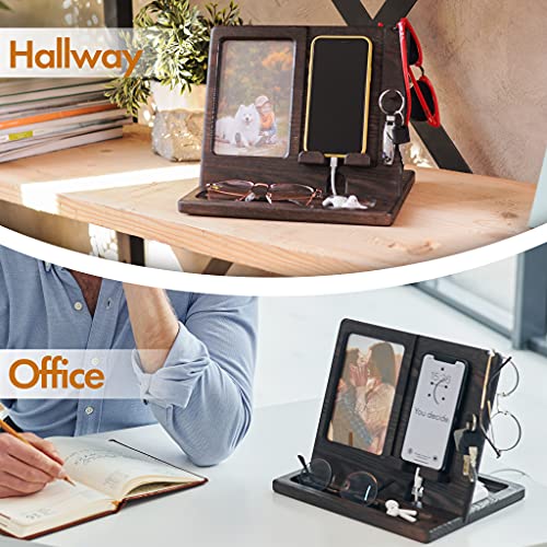 Soporte de Carga para Teléfono Ceniza con Soporte para Llaves Cartera Marco de Fotos 10 х 15 cm Organizador Hombres Esposo Regalos de cumpleaños