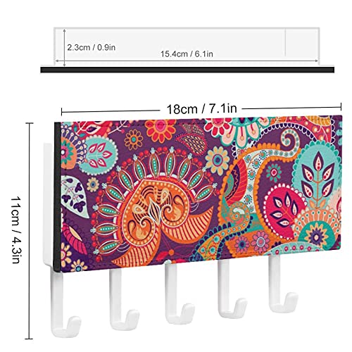 Soporte para correo y llaves para decoración de pared, organizador de correo con 5 ganchos dobles y 1 clasificador de correo, perfecto para decoración del hogar para entrada de color mandala