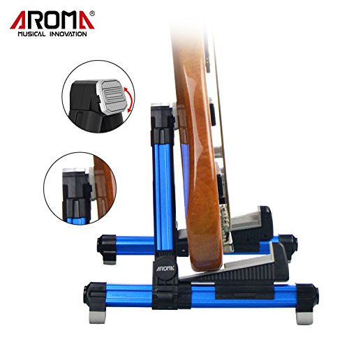 Soporte para Guitarra Aroma AGS8, Plegable, Portátil, apto para Guitarras y Bajos