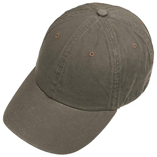 Stetson Gorra de Béisbol Rector Mujer/Hombre - Protector UV Sol Hebilla Metal, con Visera Verano/Invierno - Talla única Verde Oliva