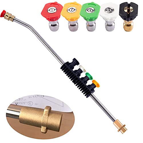 Stone Banks Pistola de extensión de Varita de Lavado a presión Ajustable con 5 boquillas de pulverización y Adaptador de Rosca Macho para Lavadora de Alta presión, For Karcher K2-K7