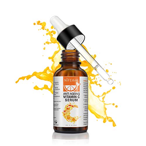 Suero Facial Con 20% Vitamina C, Con Acido Hialurónico, Suero Antienvejecimiento, Suero Con Retinol, Gel Antienvejecimiento, Antiarrugas y Antimanchas, Cuidado Del rostro, Cuello, Contorno, 30 ml