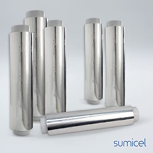 SUMICEL - Papel de Aluminio Profesional Liso - 30 centímetros x 300 Metros - Especial para catering, cocina, peluquería, hogar. Bobina de 2kg - 300 metros REALES (6)