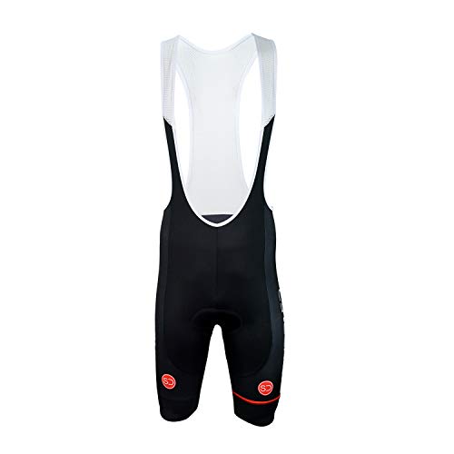 SUNDRIED Mens Acolchado Pantalones Cortos Babero Bicicleta de Carretera Pantalones Cortos de Ciclista Ciclo Ropa Ropa de montaña Bici (Negro, S)