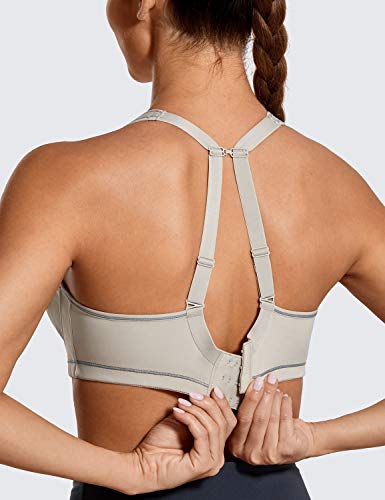 SYROKAN-Sujetador Deportivo de Alto Impacto Copas Moldeadas para Mujer Edificio Gris 100E