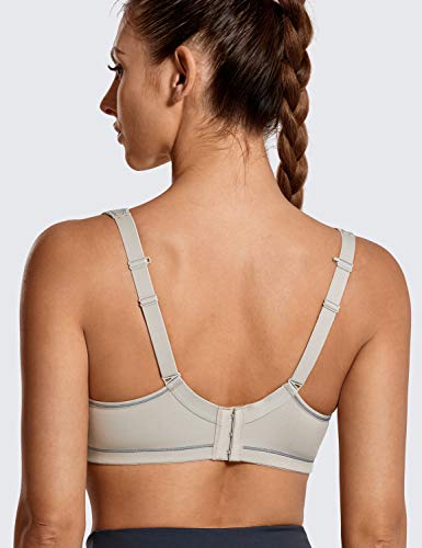 SYROKAN-Sujetador Deportivo de Alto Impacto Copas Moldeadas para Mujer Edificio Gris 100E