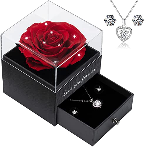 Te Amo Regalo Rosa Eterna Natural, Regalo Romántico de Flores Eterna para Ella para Regalo Aniversario San Valentín Navidad cumpleaños para Novia Esposa Madre Abuela