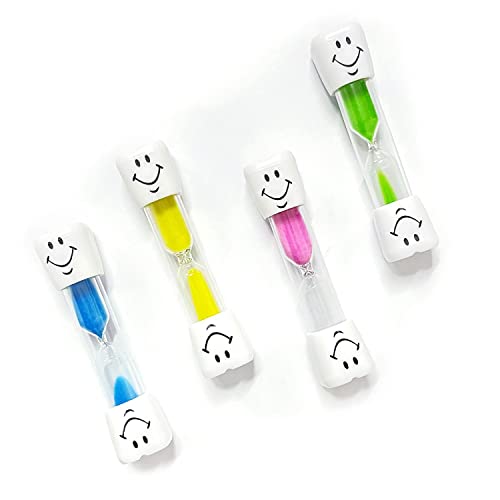 Temporizador de cepillo de dientes de 4 piezas, temporizador de arena de 2/1/3 minutos, temporizador de arena para cepillar los dientes, para cepillado adecuado de dientes y niñas