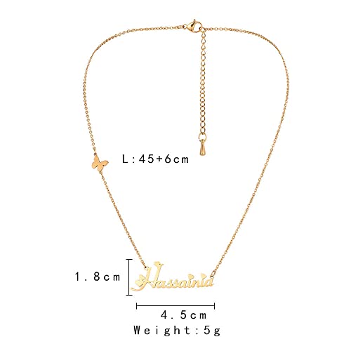 Tendencia simple mariposa de acero inoxidable corazón de melocotón letra inglesa colgante de letras de acero de titanio hermoso collar
