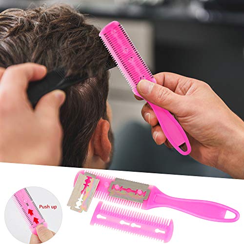 Tijeras de Peluquería, HICOO Tijeras de Barbero Tijeras para Adelgazar con Capa de Peluquero, Maquinilla de Afeitar, Peine, Pinzas, Estuche de Cuero, Conjunto de 10 Piezas
