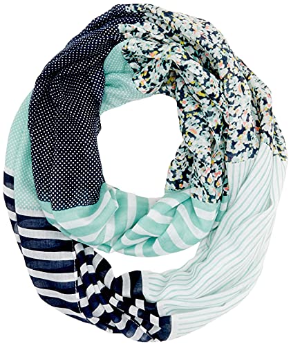 Tom Tailor 1024049 Bufanda Tubular con Estampados, 25986 Soft Leaf Green, Talla única para Mujer