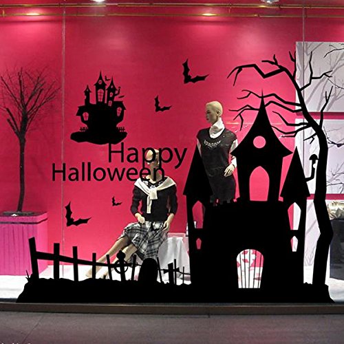Tutoy Creativa De Halloween Embrujada Casa De Vidrio Pegatinas Decoración De Fondo De Pared Etiqueta De Pared Arte
