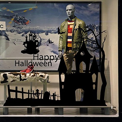 Tutoy Creativa De Halloween Embrujada Casa De Vidrio Pegatinas Decoración De Fondo De Pared Etiqueta De Pared Arte