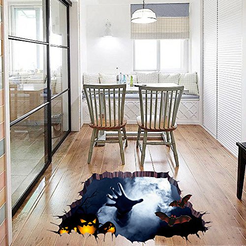 Tutoy Halloween Horrible Piso 3D Etiqueta De Dormitorio Sala De Estar Embrujada Decoración De La Casa Pegatinas De Pared Fantasma Mano A Través del Suelo