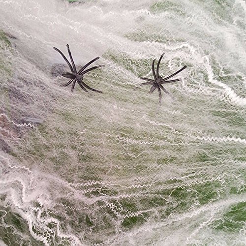 Tutoy Noctilucentes Araña Web con 2 Arañas De Halloween Casa Fiesta Embrujada Decoración De La Casa