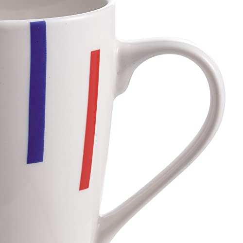 UNITED COLORS OF BENETTON- BE110 Set 4p Mugs 11cm 360ml New Bone China diseño Rayas de Colores Casa Benetton, Loza