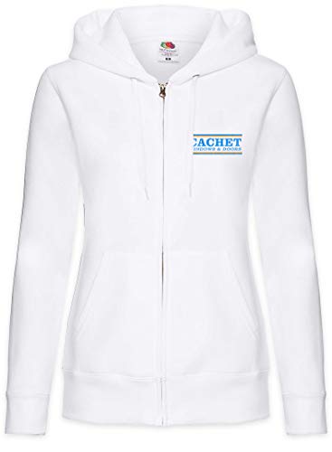 Urban Backwoods Cachet Windows & Doors Sudadera con Capucha Y Cremallera para Mujer Zipper Hoodie Blanco Talla S