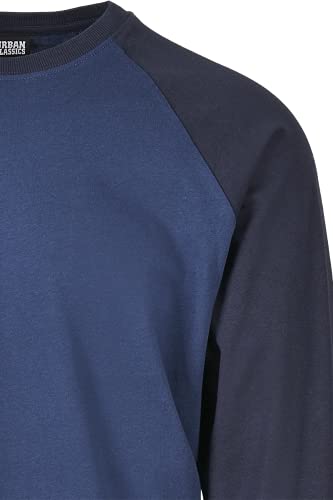 Urban Classics Raglan Contrast LS Camiseta, Azul Oscuro/Azul Marino, XXL para Hombre