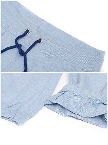 U.S. Polo Assn. Womens Printed French Terry Boyfriend Jogger Sweatpants Blue S