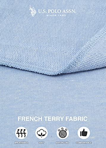 U.S. Polo Assn. Womens Printed French Terry Boyfriend Jogger Sweatpants Blue S